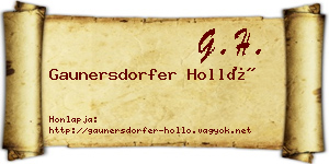 Gaunersdorfer Holló névjegykártya